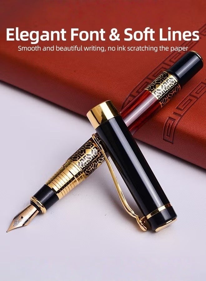 Business Metal Fountain Pen Retro Classic Style Pen Gift Smooth Writing Pen Calligraphy Pen for Signature School Office Gift Supplies - Image 2